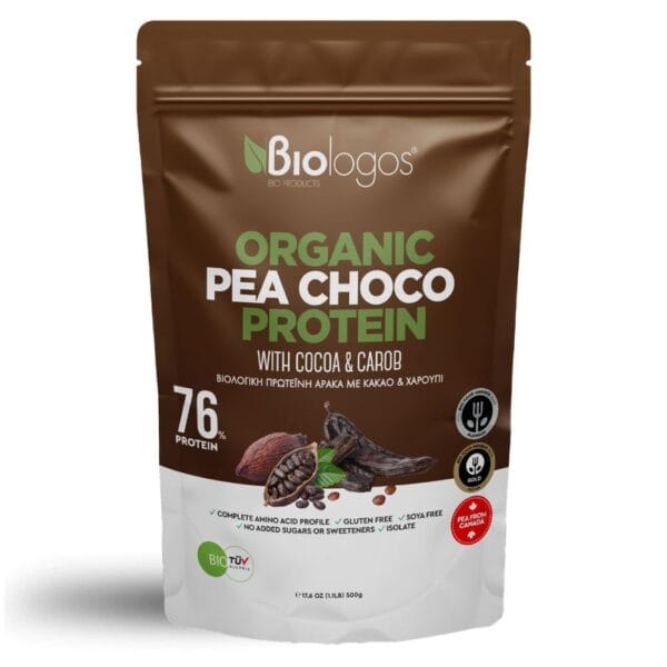 Βιολογική Πρωτεΐνη Αρακά Choco 76% 500gr - ΒΙΟΛΟΓΟΣ