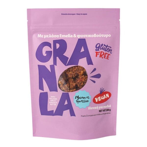 GRANOLA ME MELASA EMELIA KAI FYSTIKOBOYTYRO