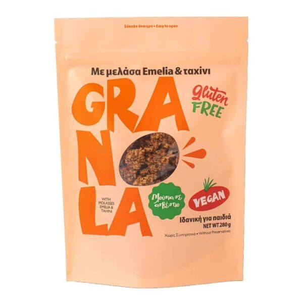 GRANOLA ME MELASA EMELIA KAI TAHINI
